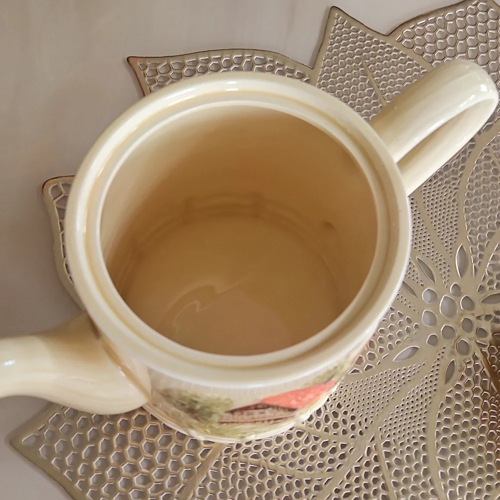 Tea Pot Vintage MARKS & Rosenfeld cottage Fair Yellow Perfect Cond. 1960-70